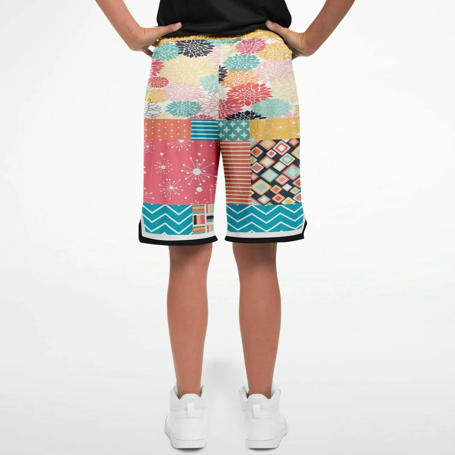 Old Miami Geo Patchwork Basketball Shorts