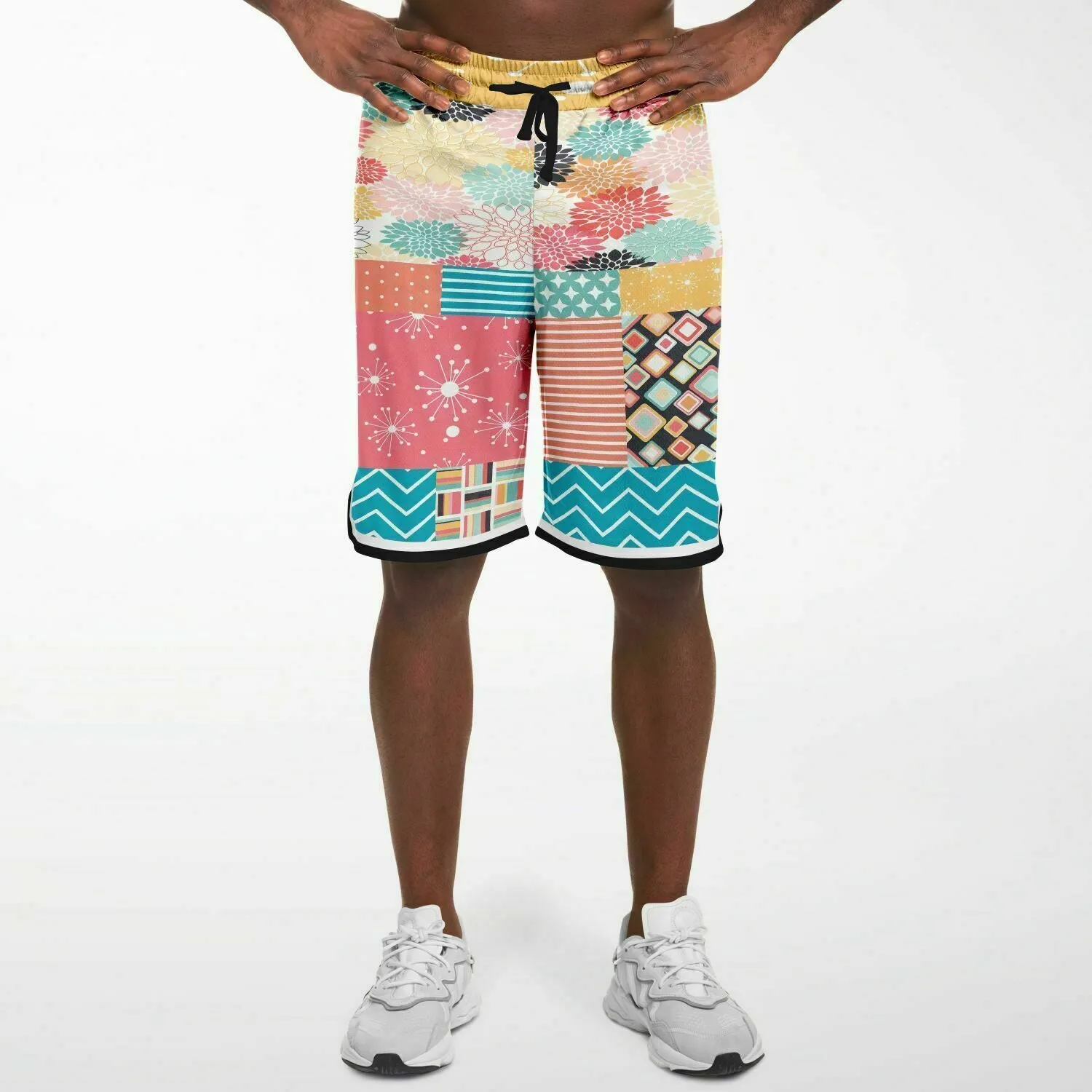 Old Miami Geo Patchwork Basketball Shorts