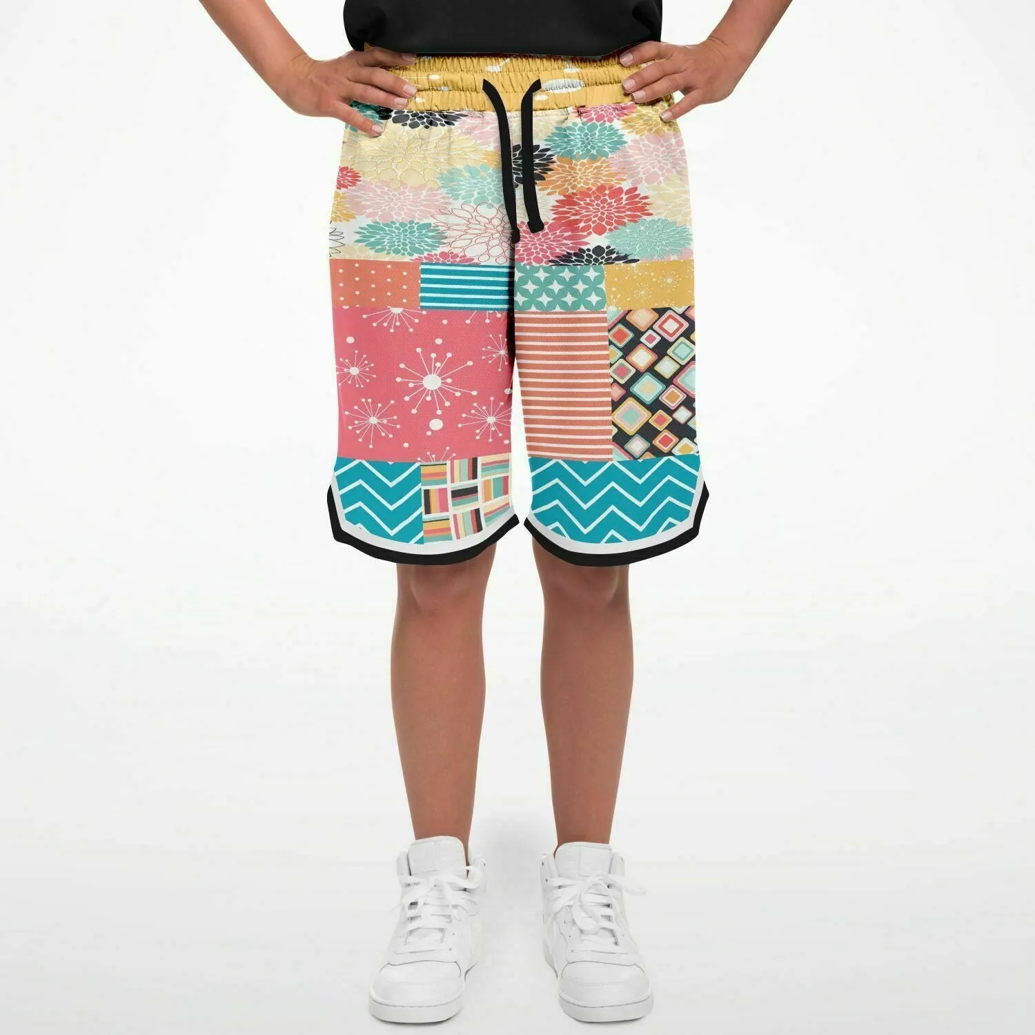 Old Miami Geo Patchwork Basketball Shorts