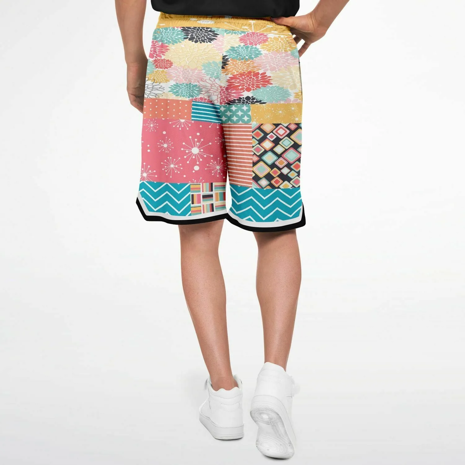 Old Miami Geo Patchwork Basketball Shorts