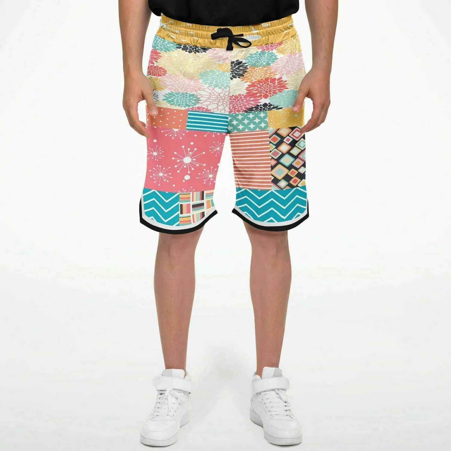 Old Miami Geo Patchwork Basketball Shorts