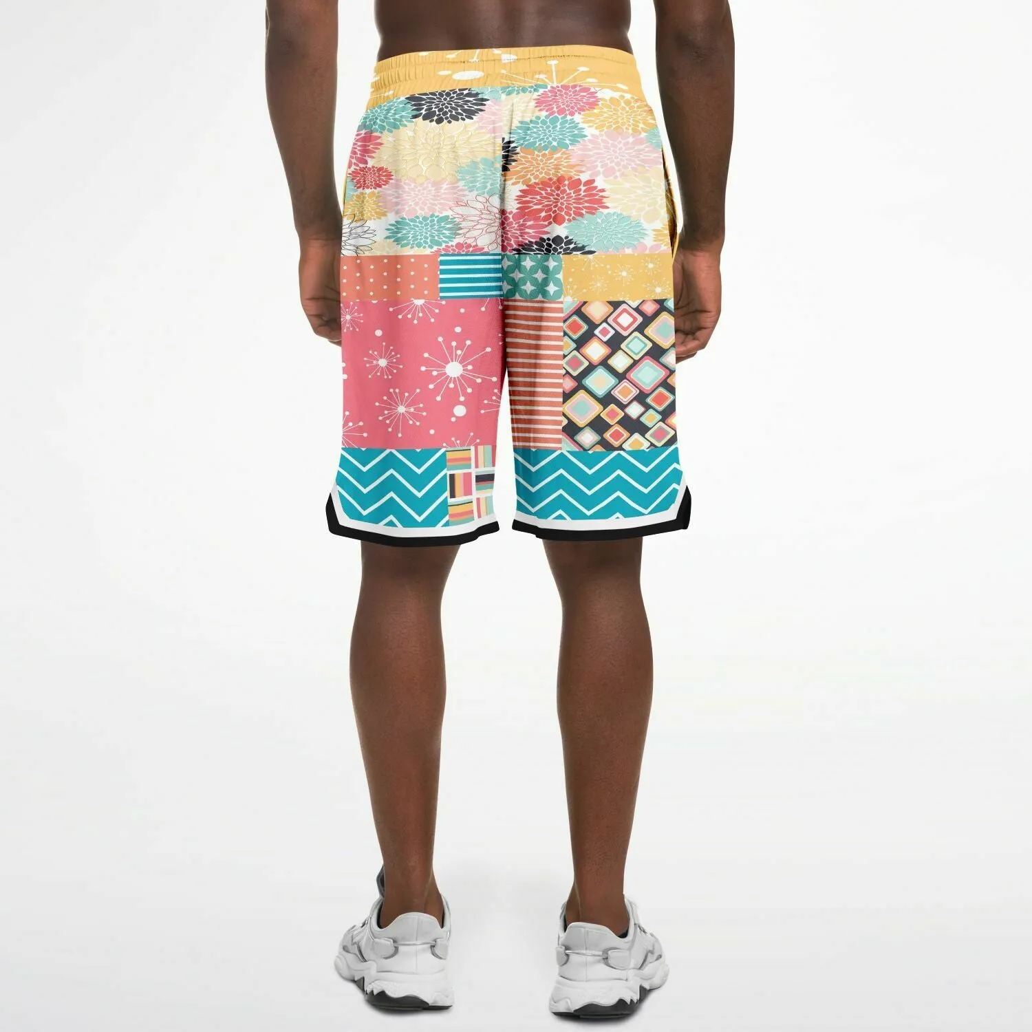 Old Miami Geo Patchwork Basketball Shorts