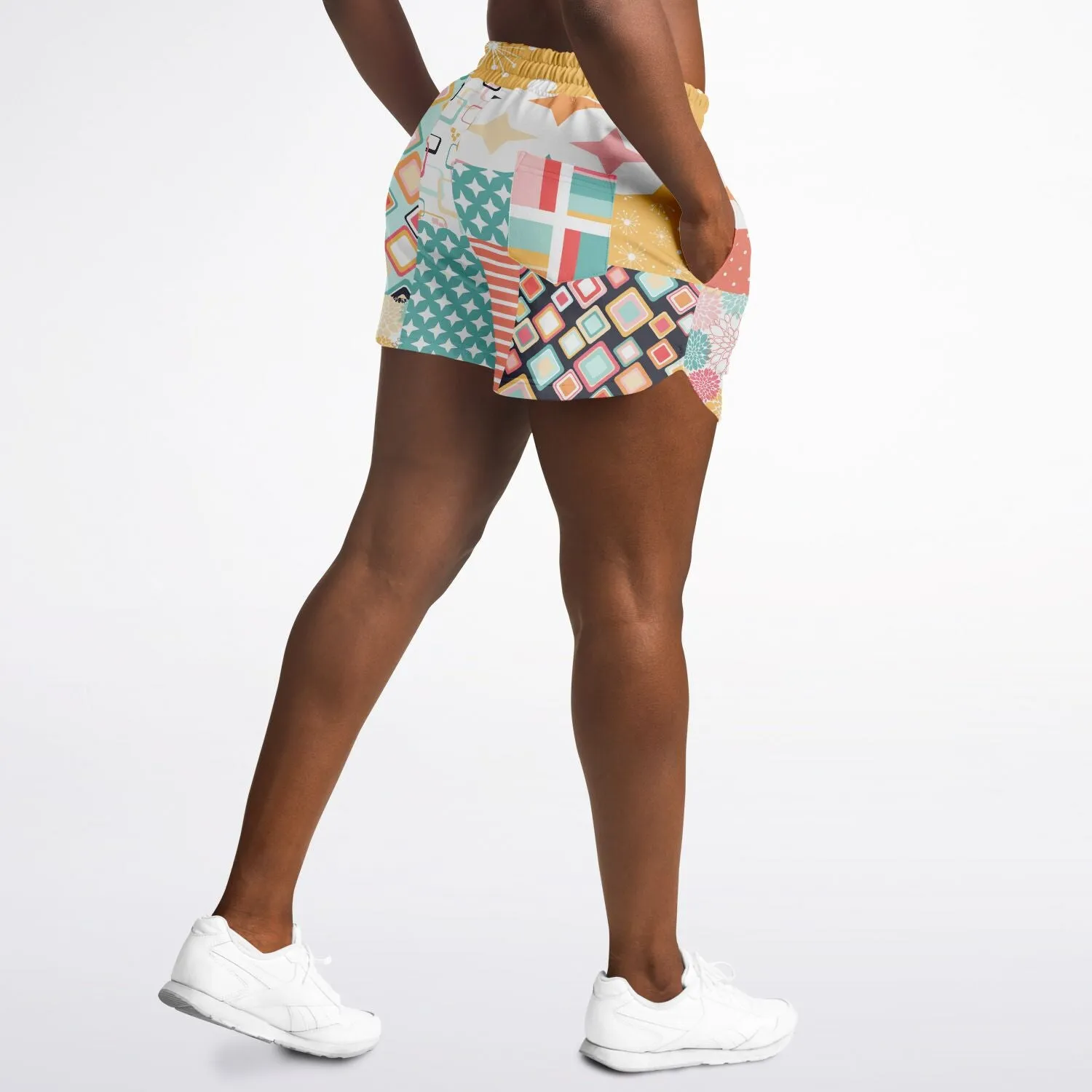 Old Miami Geo Patchwork Running Shorts