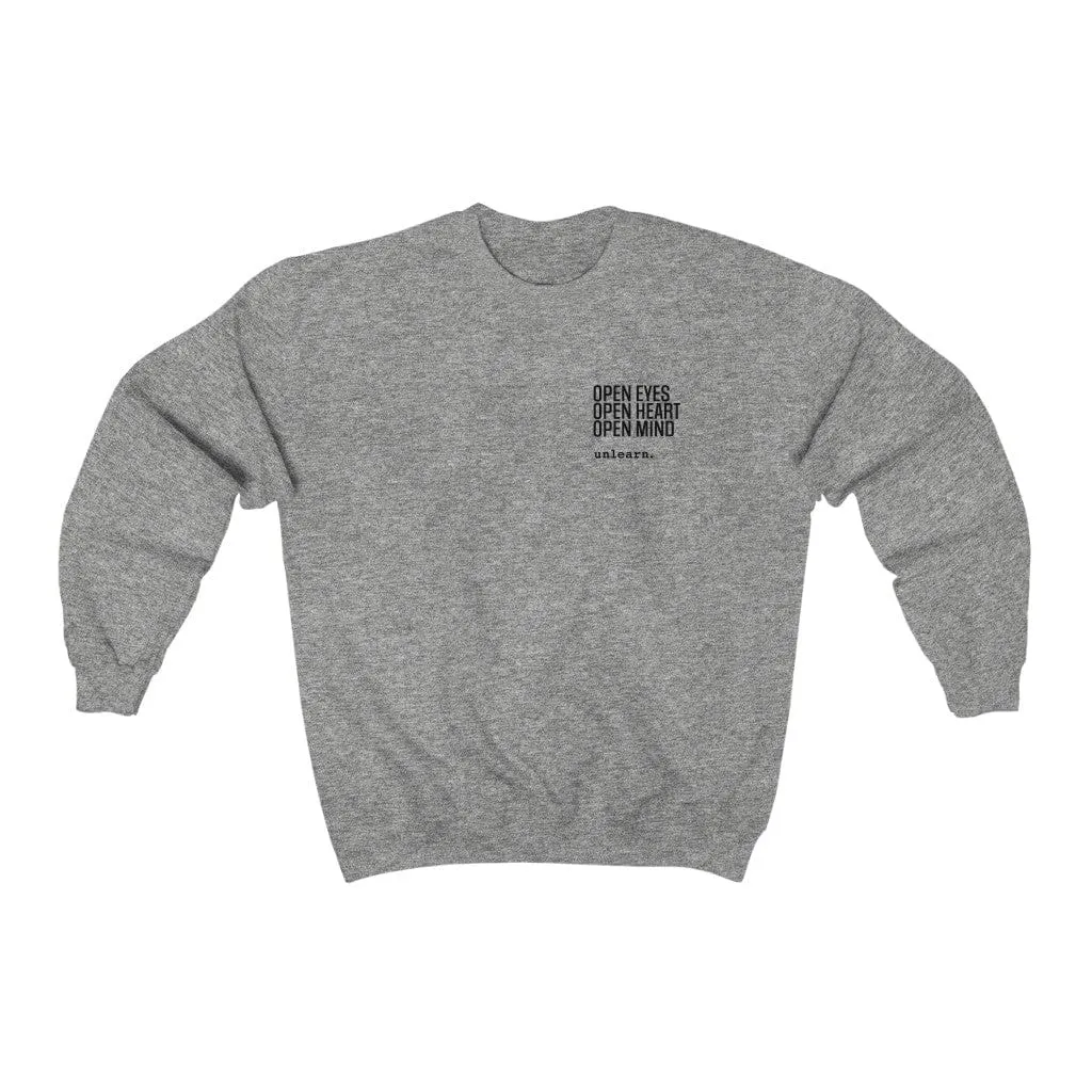 Open Eyes, Open Heart - Relaxed Fit Crewneck Sweatshirt