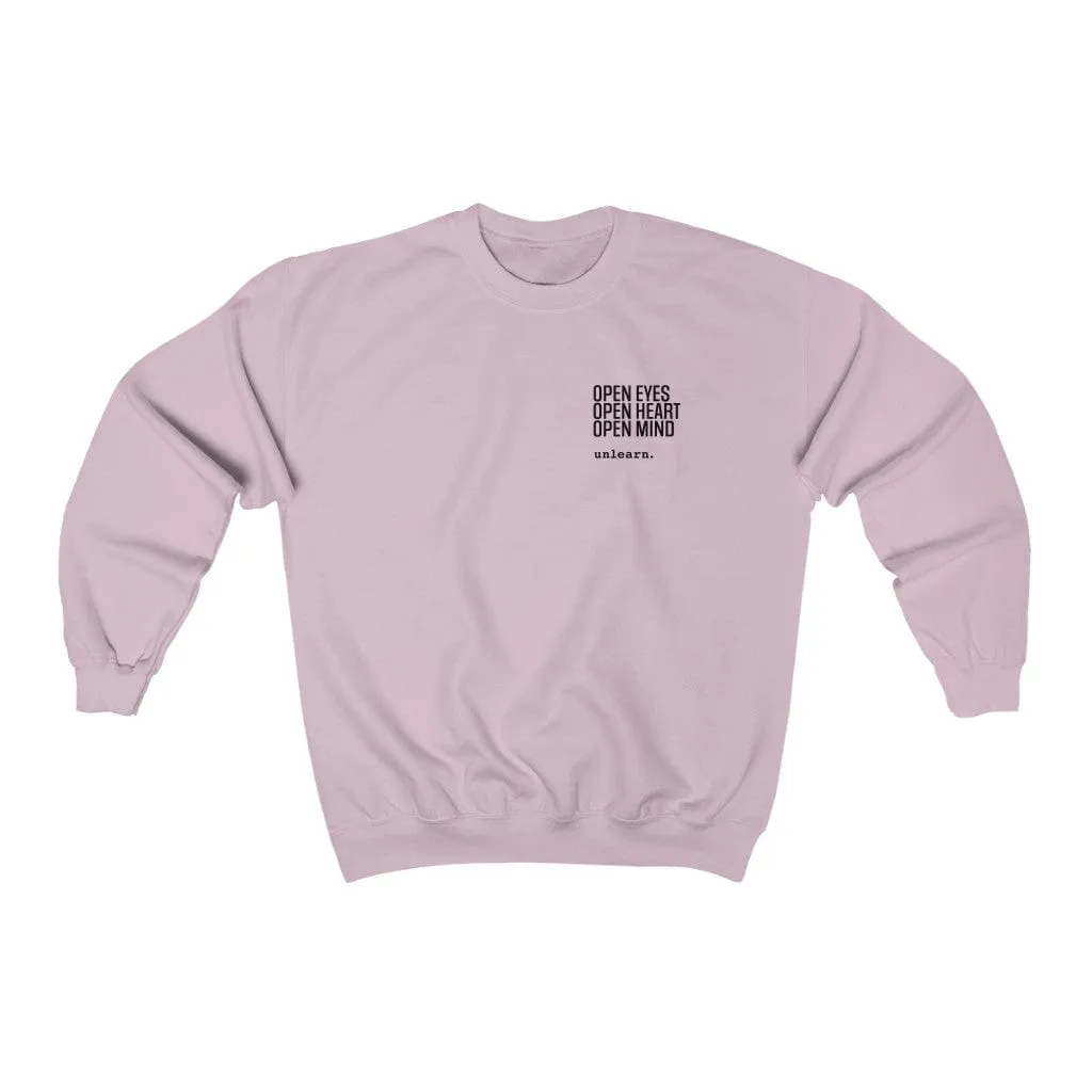 Open Eyes, Open Heart - Relaxed Fit Crewneck Sweatshirt