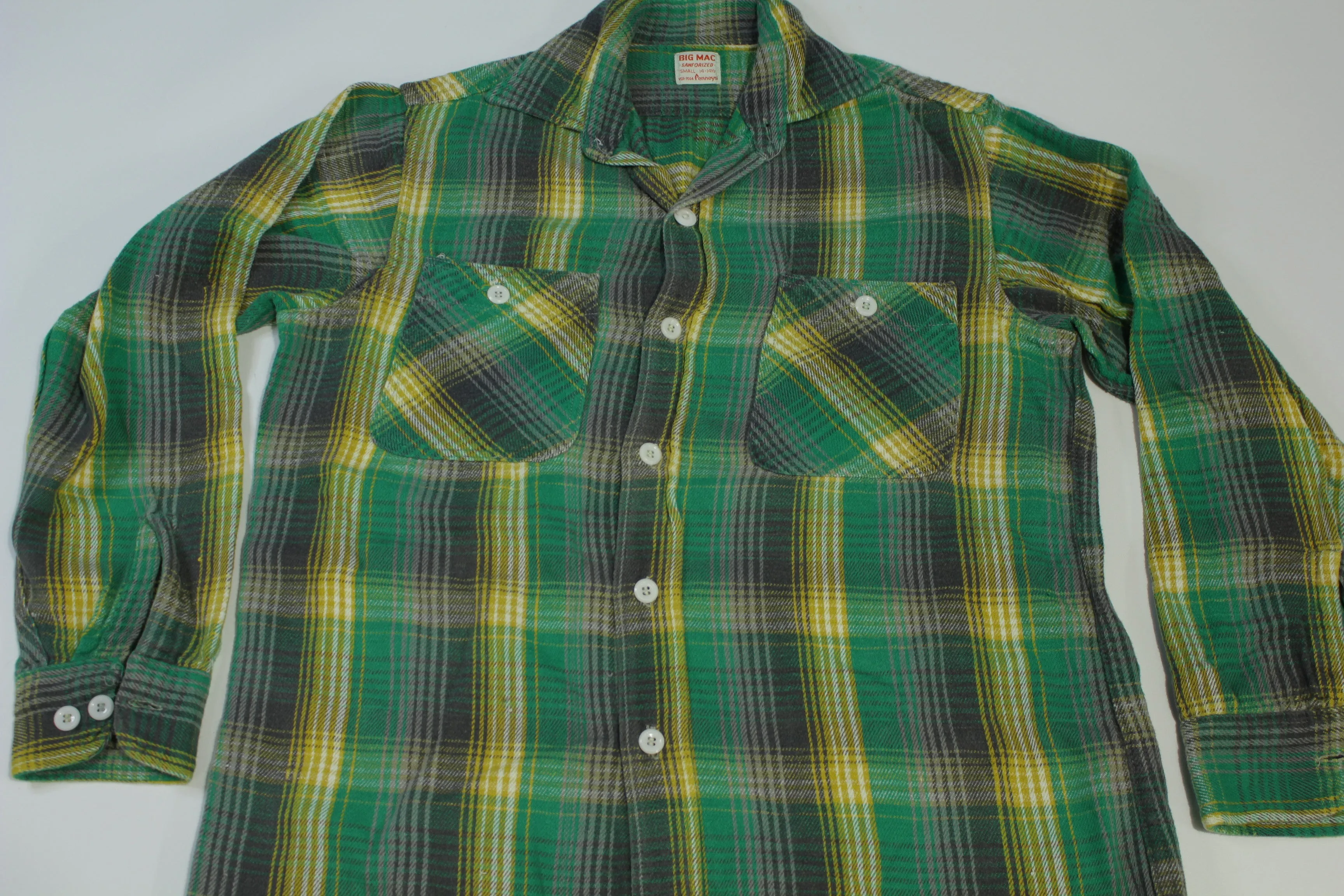 Penneys Sanforized Vintage 50's 60's Big Mac Plaid Lumberjack Flannel Shirt