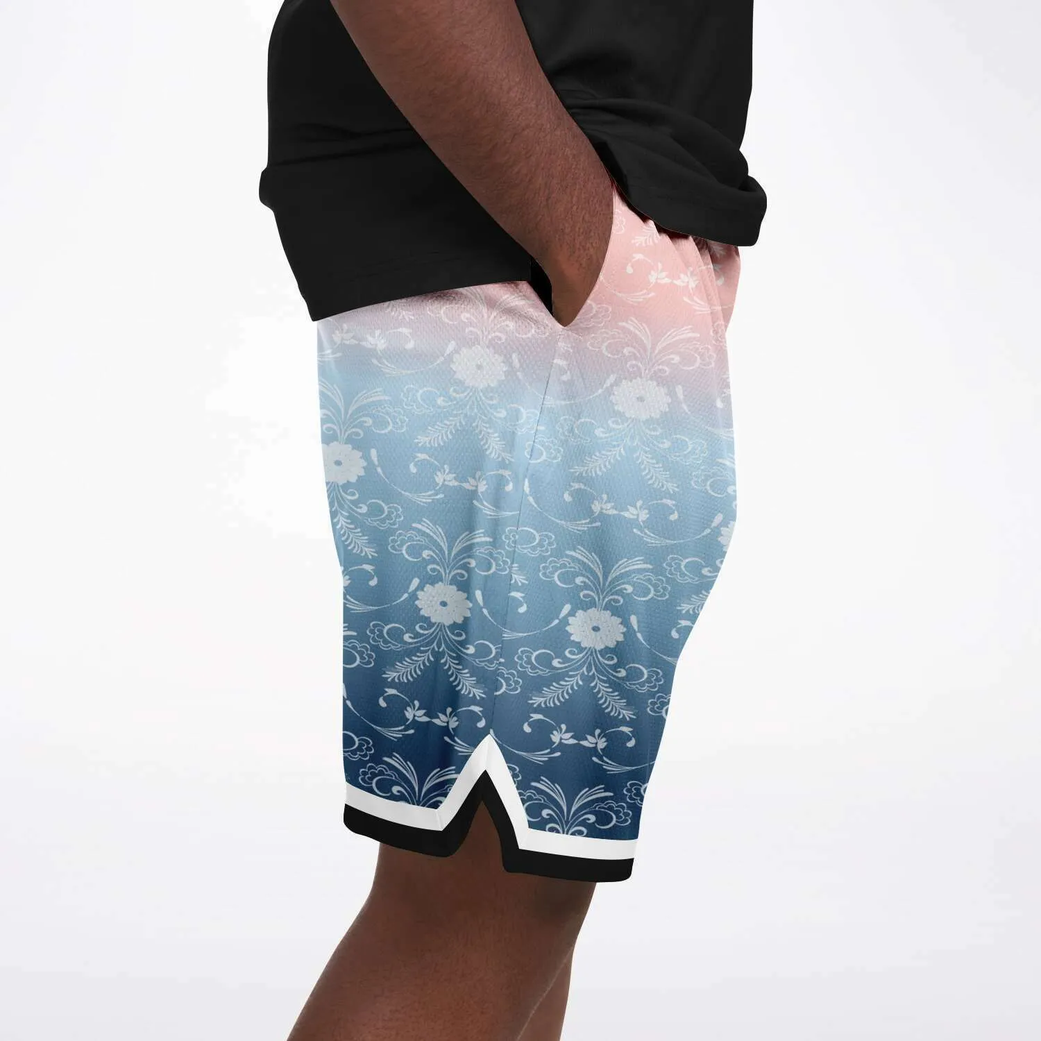 Pink Glacier Unisex Basketball Shorts