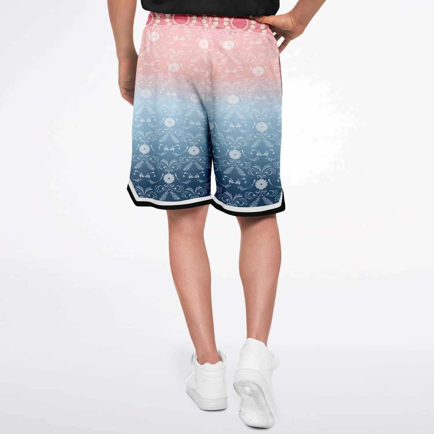 Pink Glacier Unisex Basketball Shorts