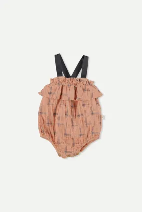 Pink Plaid Muslin Baby Romper