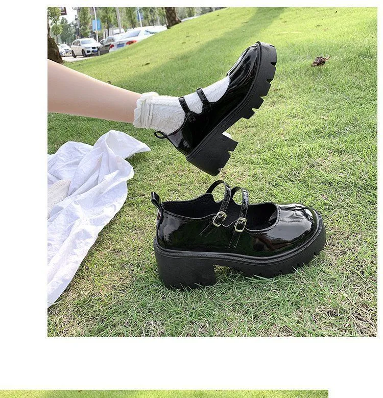 Platform Block Heel Mary Jane Shoes BH3