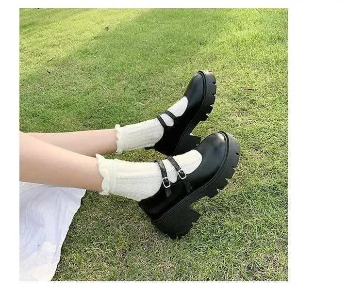 Platform Block Heel Mary Jane Shoes BH3