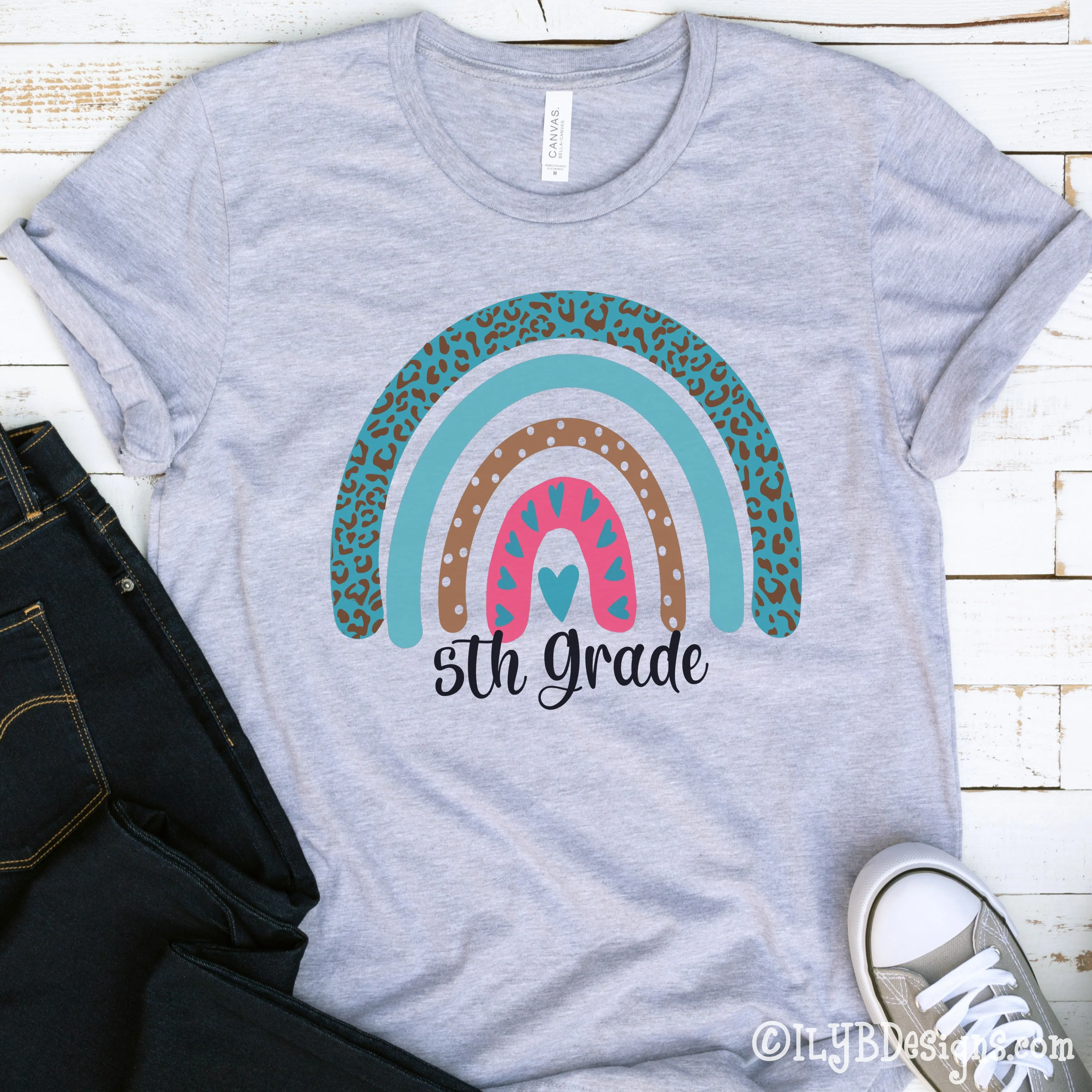 Rainbow Leopard TODDLER Girls School Shirt | Personalized Back to School Shirt