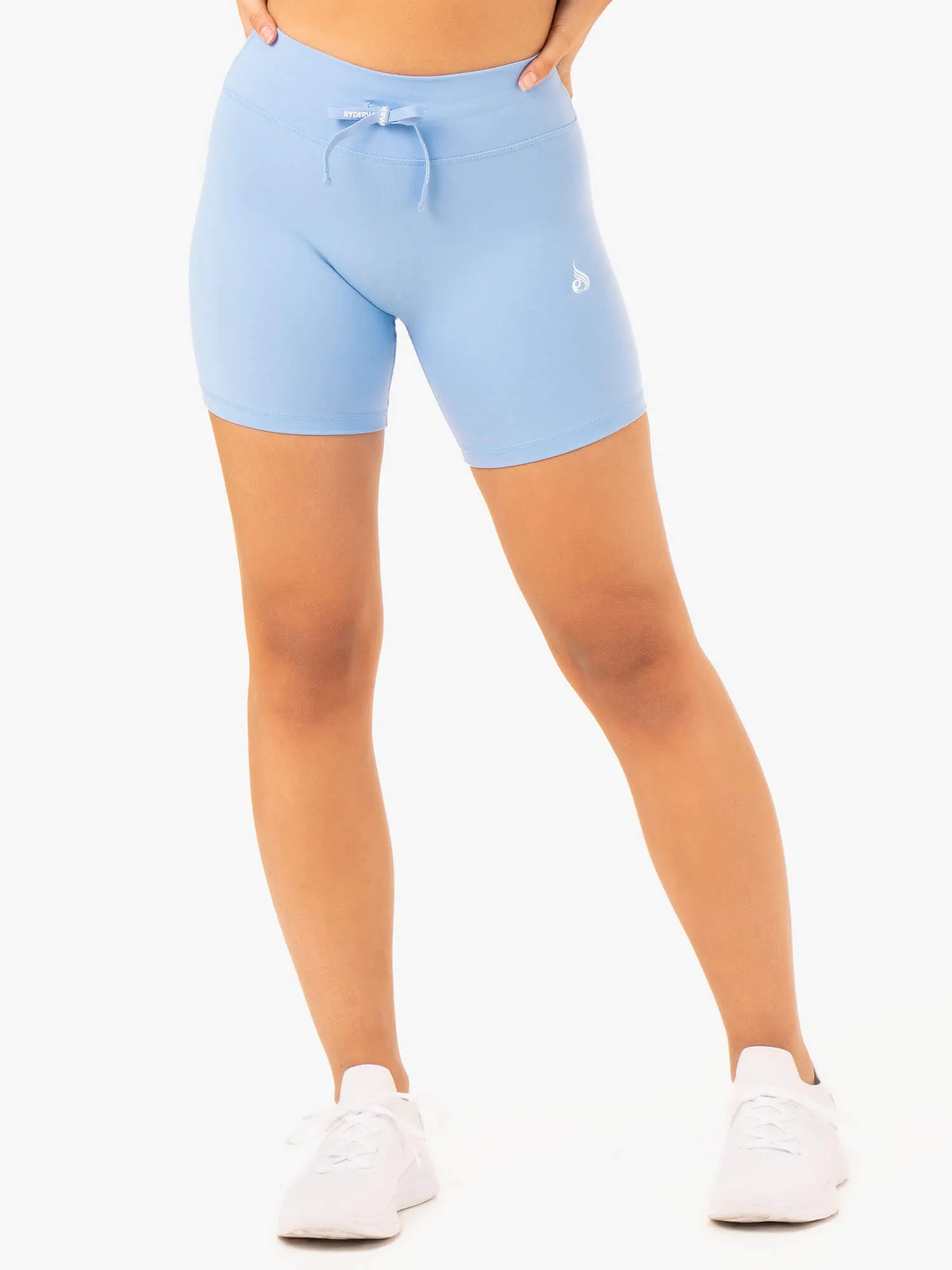 Replay High Waisted Shorts - Sky Blue