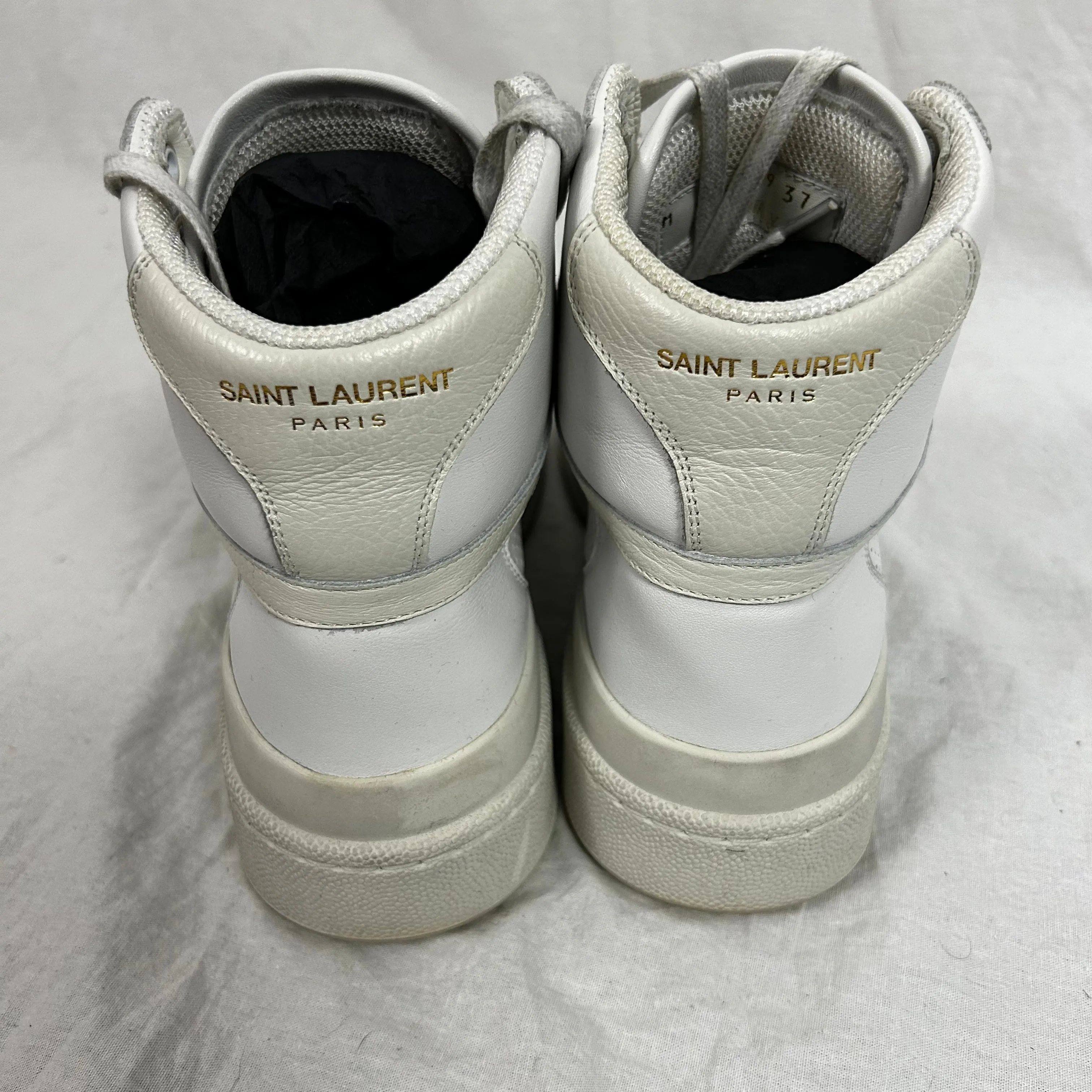 Saint Laurent 720 White Leather Mid Top Sneakers 37