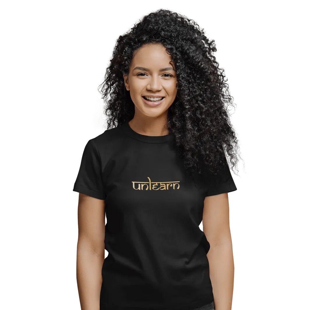 Sanskrit unlearn - Relaxed Fit Black T-Shirt