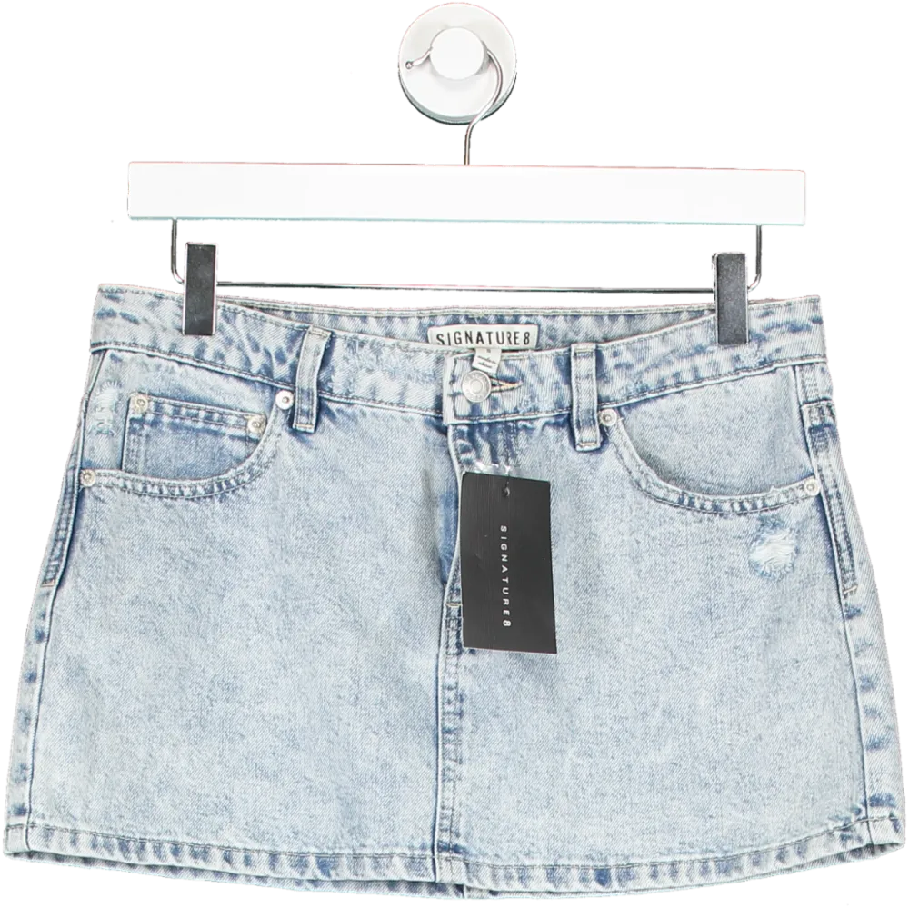 Signature8 Blue Low Rise Denim Mini Skirt UK S