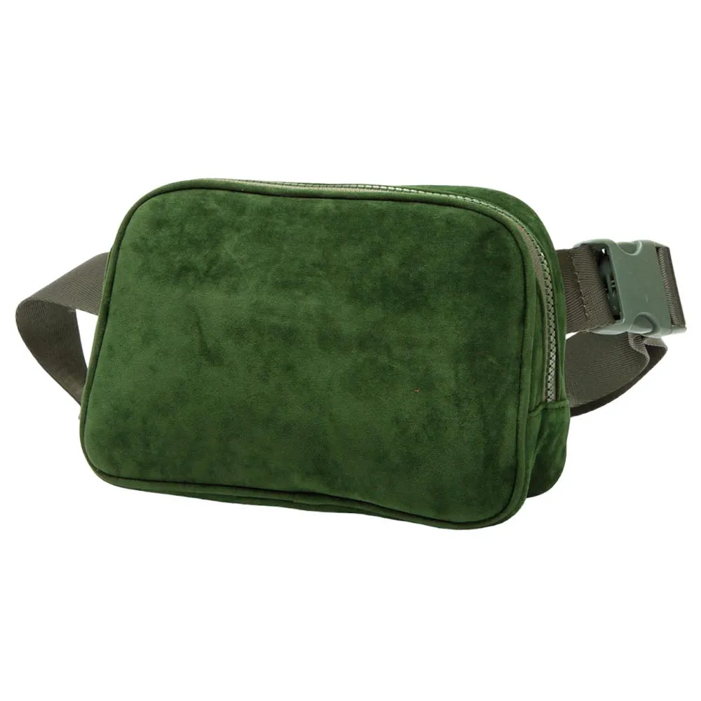 Solid Sling Bag Fanny Pack Velvet Belt Bag