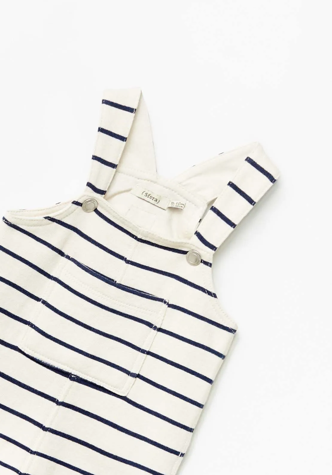 Striped Dungaree - Cream