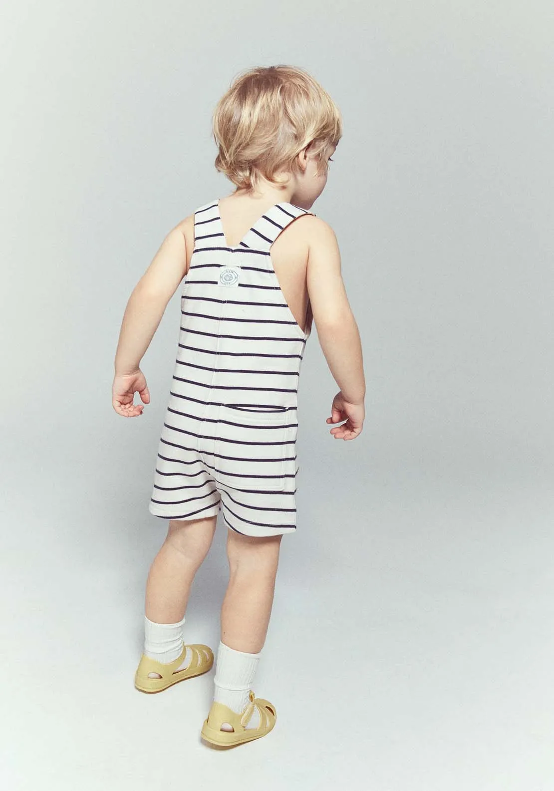 Striped Dungaree - Cream