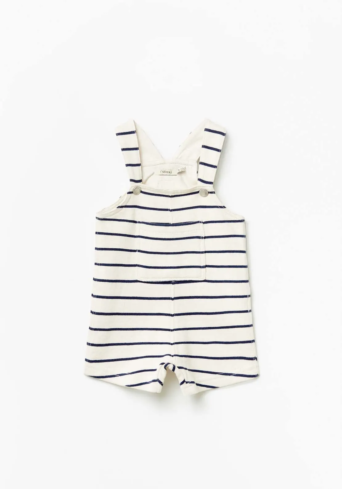 Striped Dungaree - Cream