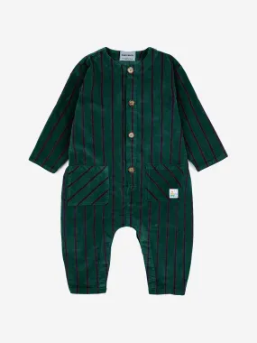 Striped Velvet Baby Overall