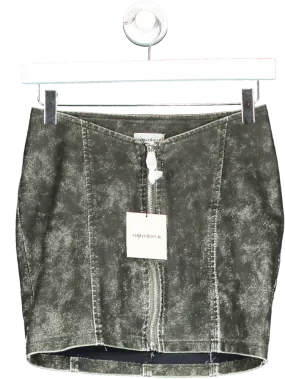 Superdown Green Faux Leather Skirt In Olive UK XS