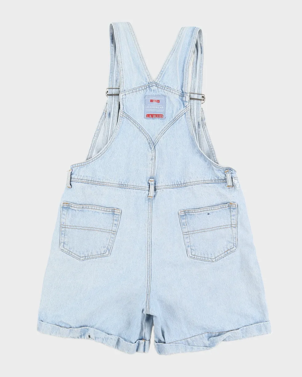 Vintage 90s L.A Blues Light Wash Blue Denim Dungarees - L