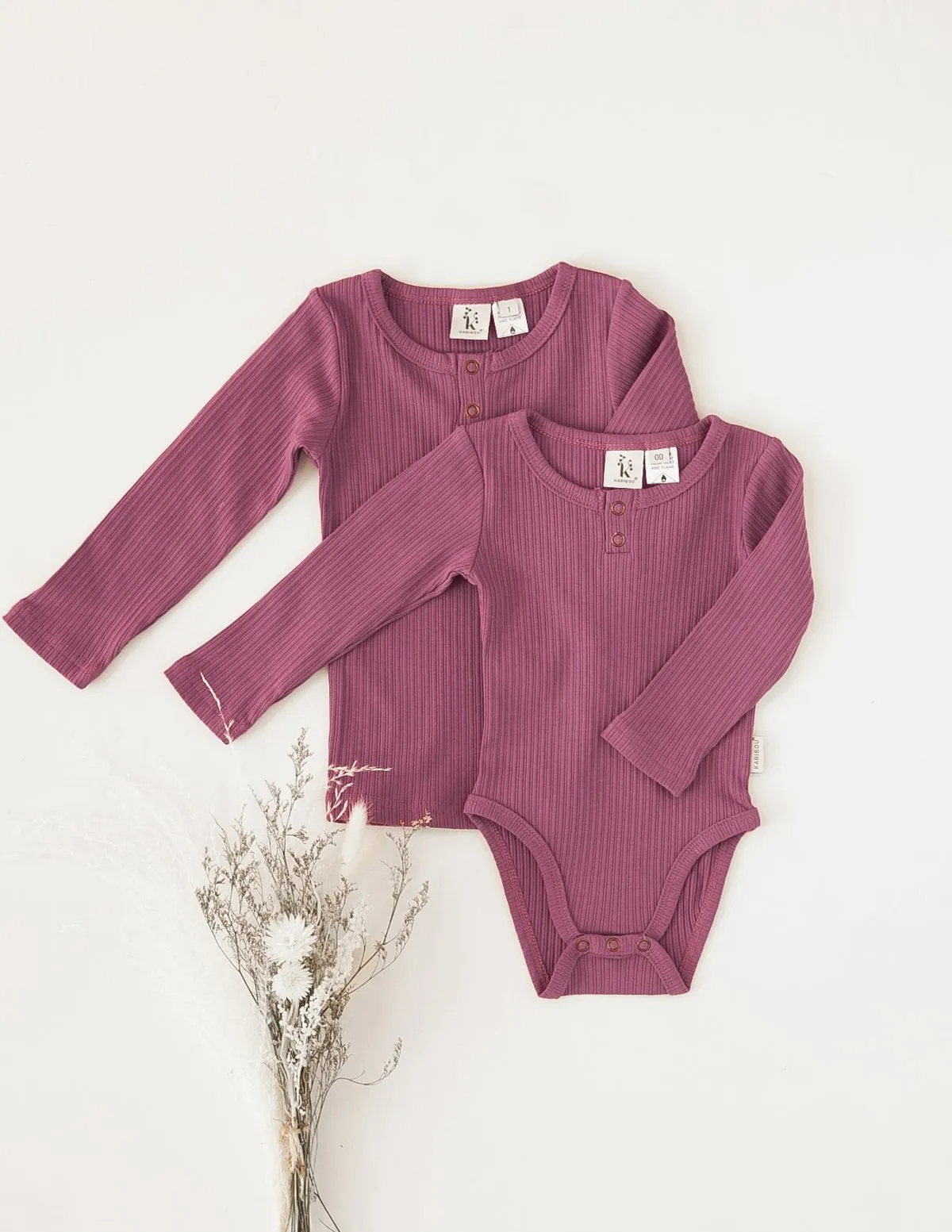 Willow Long Sleeve Cotton Bodysuit - Wisteria