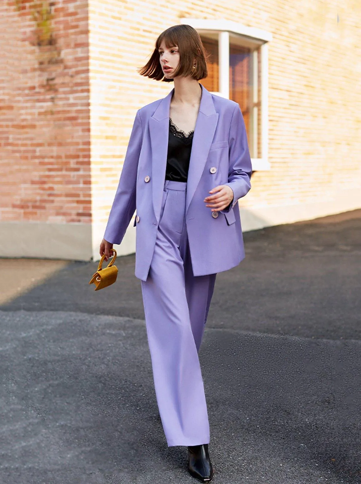 Women Blazer,Purple Loose Blazer,Oversize suit,Double Breasted Suit,jacket for women,loose suit jacket,Spring Autumn outfit,Women's coat