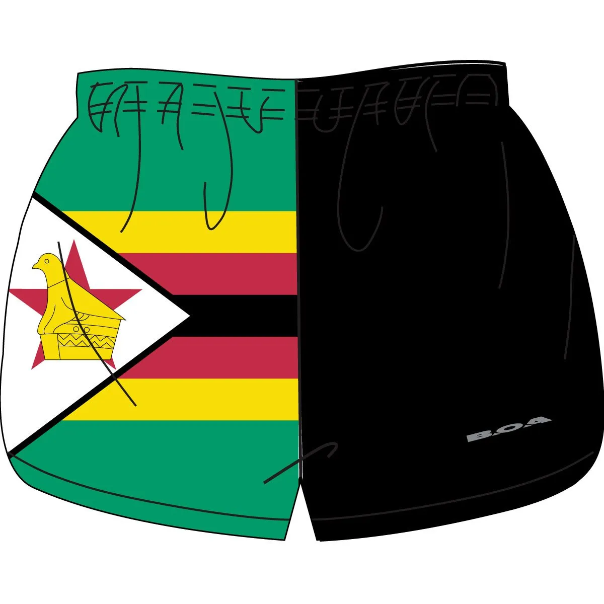 WOMEN'S 1" ELITE SPLIT SHORT- Zimbabwe